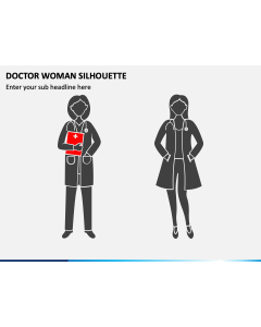 Doctor Woman Silhouette PPT Slide 1