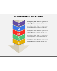 Downward Arrow - 5 Stages PPT Slide 1