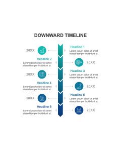 Downward Timeline PPT Slide 1