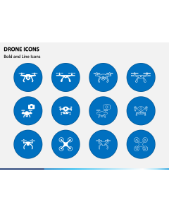 Drone Icons PPT Slide 1