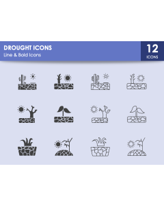 Drought Icons PPT Slide 1
