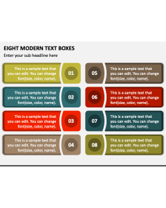 Eight Modern Text Boxes PPT Slide 1