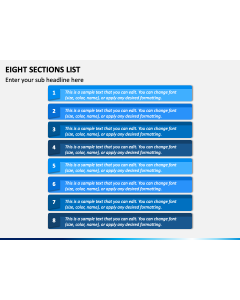 Eight Sections List PPT Slide 1
