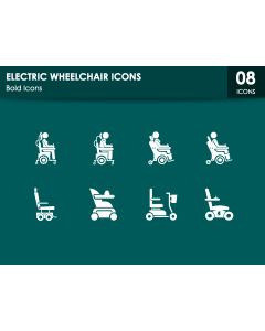 Electric Wheelchair Icons PPT Slide 1