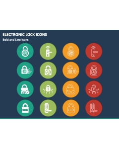 Electronic Lock Icons PPT Slide 1