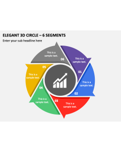 Elegant 3D Circle - 6 Segments PPT Slide 2