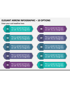 Elegant Arrow Infographic - 10 Options PPT Slide 1