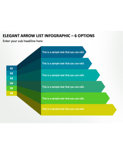 Elegant Arrow List Infographic - 6 Options PPT Slide 2