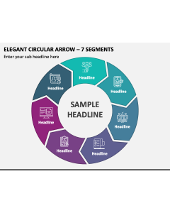 Elegant Circular Arrow - 7 Segments PPT Slide 1