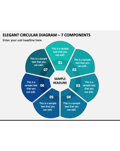 Elegant Circular Diagram - 7 Components PPT Slide 1