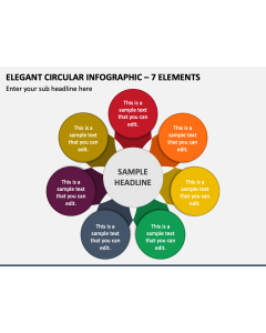 Elegant Circular Infographic - 7 Elements PPT Slide 1