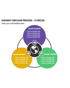 Elegant Circular Process - 3 Circles PPT Slide 2