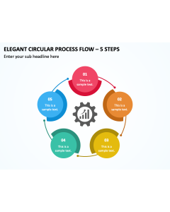 Elegant Circular Process Flow - 5 Steps PPT Thumbnail
