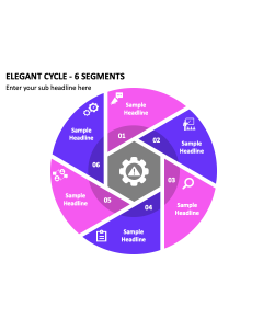 Elegant Cycle - 6 Segments PPT Slide 2