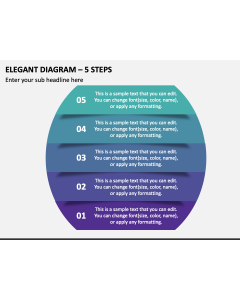 Elegant Diagram - 5 Steps PPT Slide 1