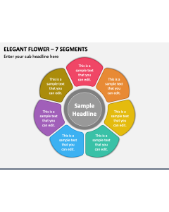 Elegant Flower - 7 Segments PPT Slide 1