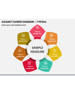 Elegant Flower Diagram - 7 Petals PPT Slide 1