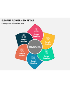 Elegant Flower - Six Petals PPT Slide 2