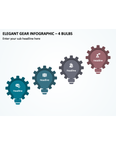 Elegant Gear Infographic - 4 Bulbs PPT Thumbnail