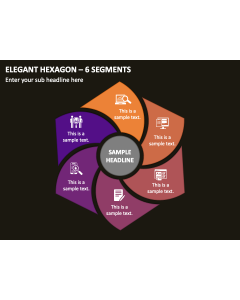 Elegant Hexagon - 6 Segments PPT Slide 2
