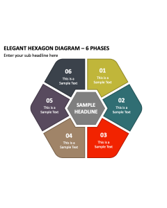 Elegant Hexagon Diagram - 6 Phases PPT Slide 2