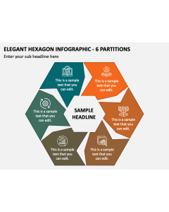 Elegant Hexagon Infographic - 6 Partitions PPT Slide 2