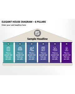 Elegant House Diagram - 6 Pillars PPT Slide 2