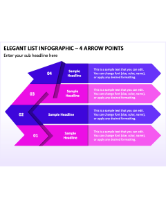 Elegant List Infographic - 4 Arrow Points PPT Thumbnail