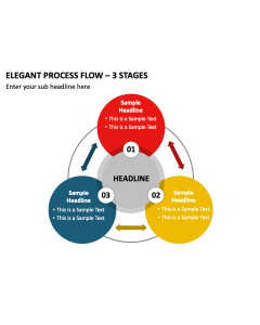 Elegant Process Flow - 3 Stages PPT Slide 2