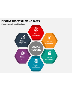 Elegant Process Flow - 6 Parts PPT Slide 2