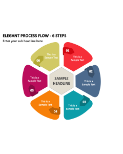 Elegant Process Flow - 6 Steps PPT Slide 2