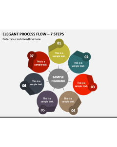 Elegant Process Flow - 7 Steps PPT Slide 1