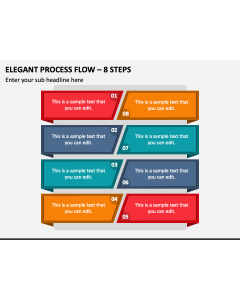 Elegant Process Flow - 8 Steps PPT Slide 1