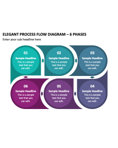 Elegant Process Flow Diagram - 6 Phases PPT Slide 2