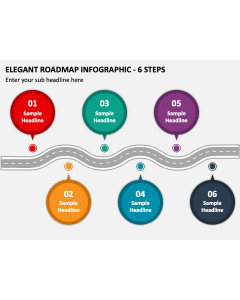 Infografía de hoja de ruta elegante: 6 pasos (Diapositiva 2 de PPT)