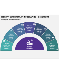 Elegant Semicircular Infographic - 7 Segments PPT Slide 1
