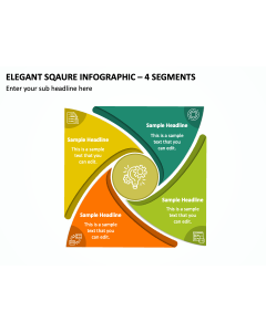 Elegant Sqaure Infographic - 4 Segments PPT Thumbnail