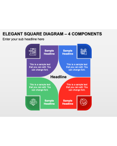 Elegant Square Diagram - 4 Components PPT Thumbnail