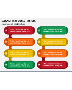 Elegant Text Boxes - 8 Steps PPT Slide 1