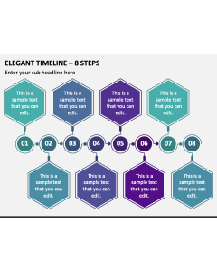 Elegant Timeline - 8 Steps PPT Slide 1