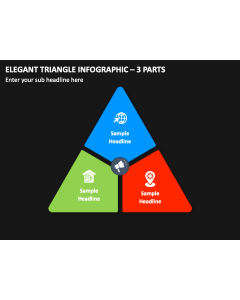 Elegant Triangle Infographic - 3 Parts PPT Slide 2