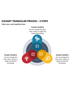 Elegant Triangular Process - 3 Steps PPT Slide 2