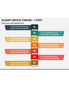 Elegant Vertical Timeline - 7 Steps PPT Slide 1