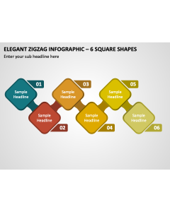 Elegant Zigzag Infographic - 6 Square Shapes PPT Thumbnail