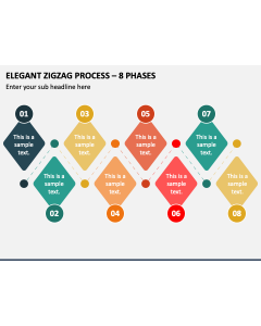 Elegant Zigzag Process - 8 Phases PPT Slide 1