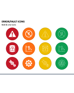 Error Fault Icons PPT Slide 1