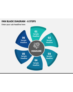 Fan Blade Diagram - 6 Steps PPT Slide 1