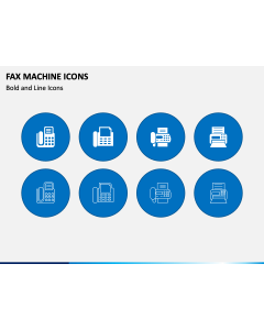 Fax Machine Icons PPT Slide 1