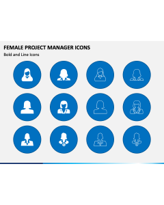 Female Project Manager Icons PPT Slide 1