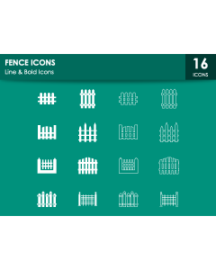 Fence Icons PPT Slide 1